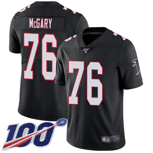 Atlanta Falcons Limited Black Men Kaleb McGary Alternate Jersey NFL Football #76 100th Season Vapor Untouchable